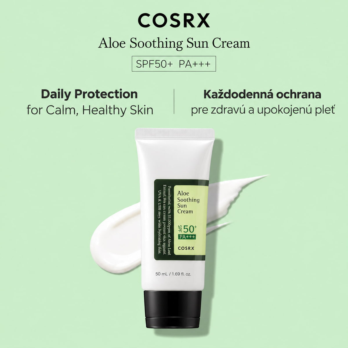 COSRX Opaľovací krém na tvár Aloe Soothing Sun Cream SPF 50+ PA+++(50ml)